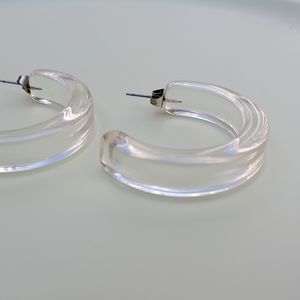 Vintage Minimalist Clear Hoops